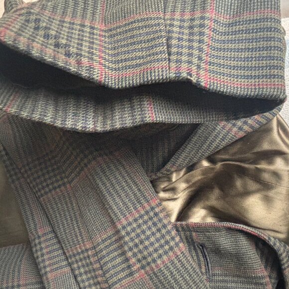Vintage Aquascutum Plaid Check Showerproof Wool Balmacaan Overcoat/ Top Coat -38 - Picture 15 of 16